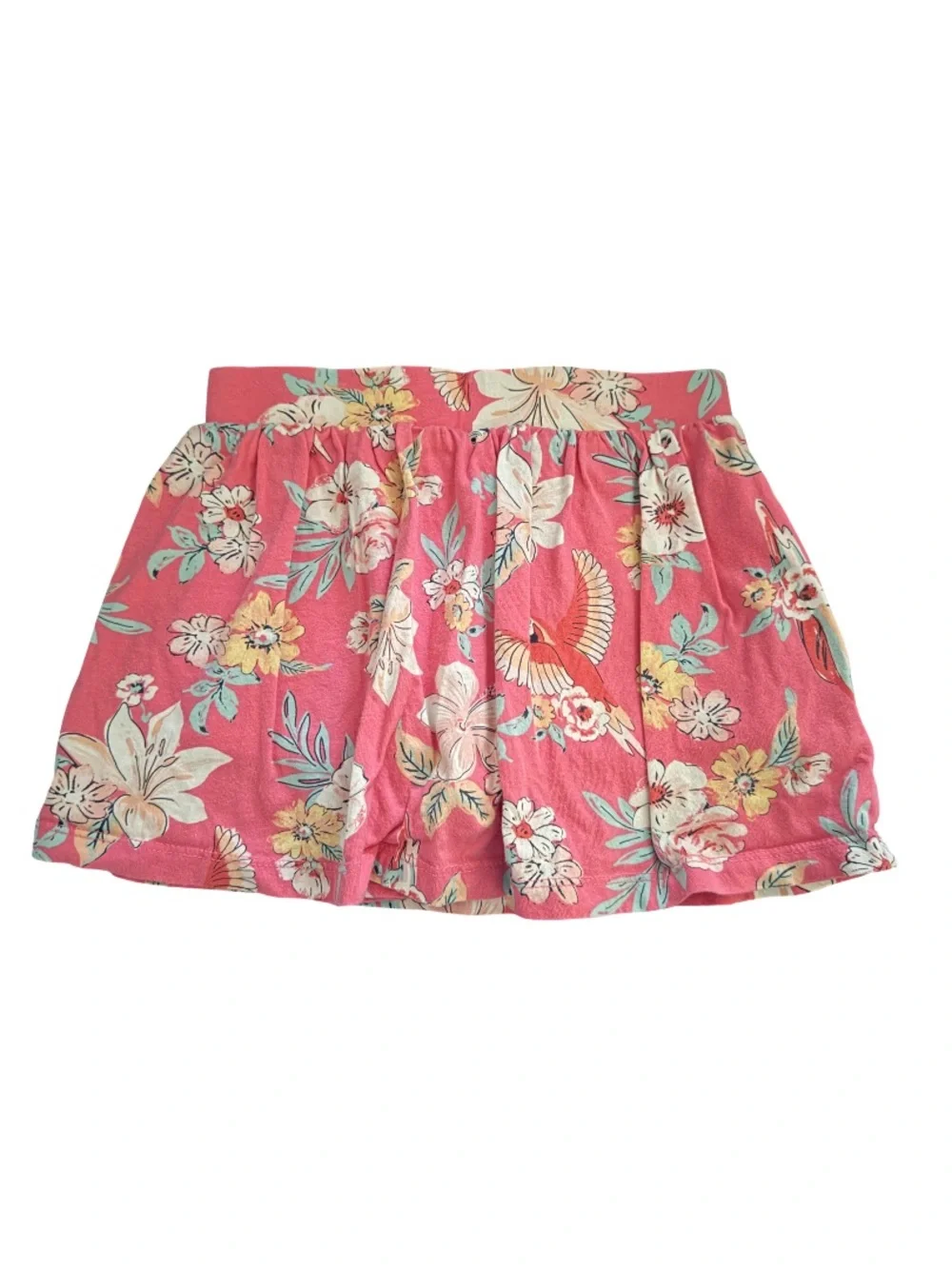 OshKosh B'gosh Coral Floral & Bird Drawstring Skort